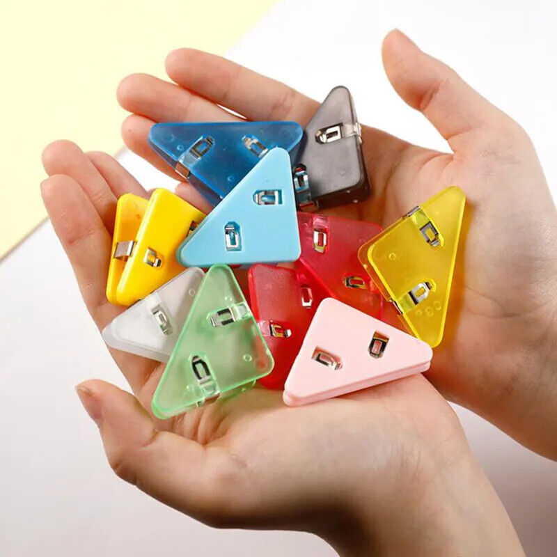 10 PCS Triangle Paper Clips Durable Paper Clamps Protect Book Corner for Student