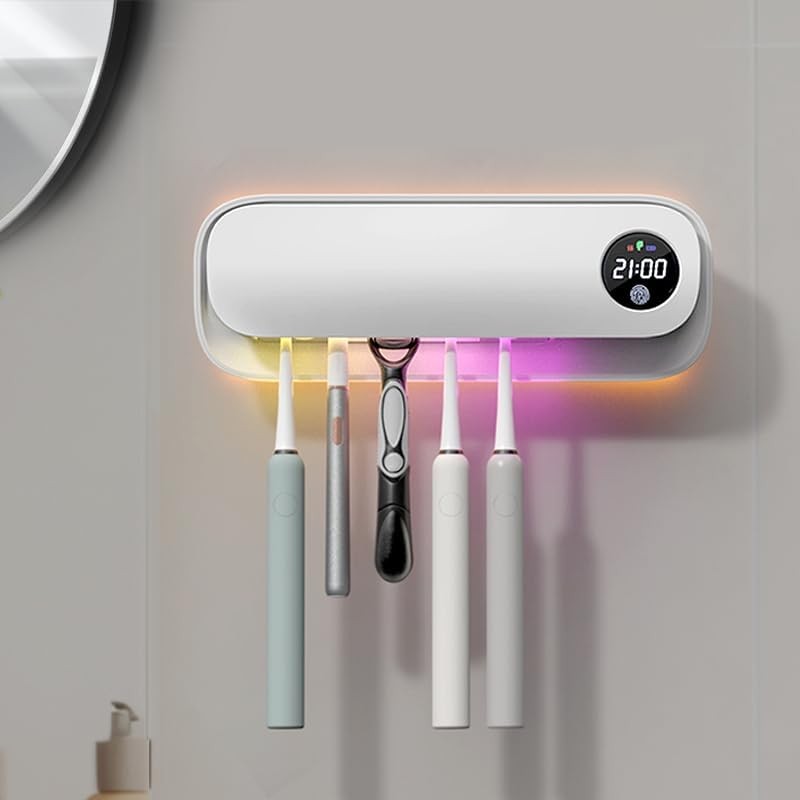 Toothbrush Holder for Bathroom, Smart Toothbrush Holder w/Cleaning/Drying/Timing