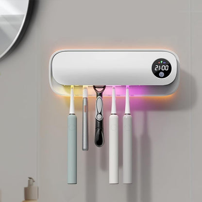 Toothbrush Holder for Bathroom, Smart Toothbrush Holder w/Cleaning/Drying/Timing