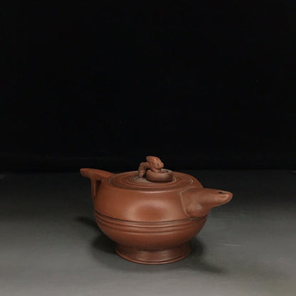 Chinese Yixing Zisha Clay Handmade Exquisite Teapot （直把环壶 底款：时大彬））