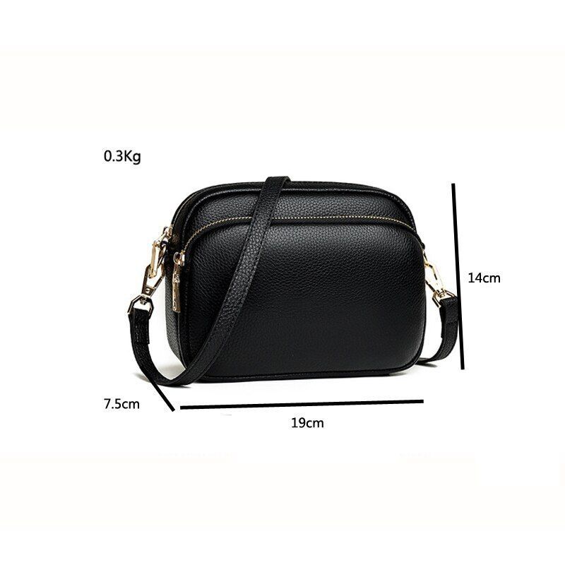 Shell Purse Handbag Genuine Leather Vintage Messenger Shoulder Bag 19*14*7.5 CM