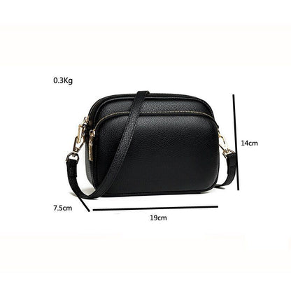 Shell Purse Handbag Genuine Leather Vintage Messenger Shoulder Bag 19*14*7.5 CM