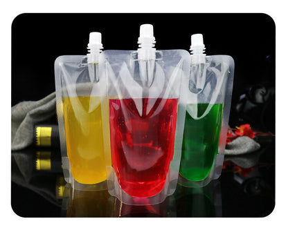 100~500ml Plastic Spout Bag Stand Up Liquid Drink Milk Juice Wine Pouch With Cap