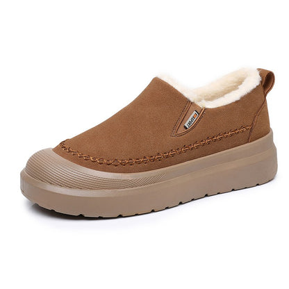 2025 NEWS men's thickened soft-soled non-slip plush one-pedal outdoor snow boots