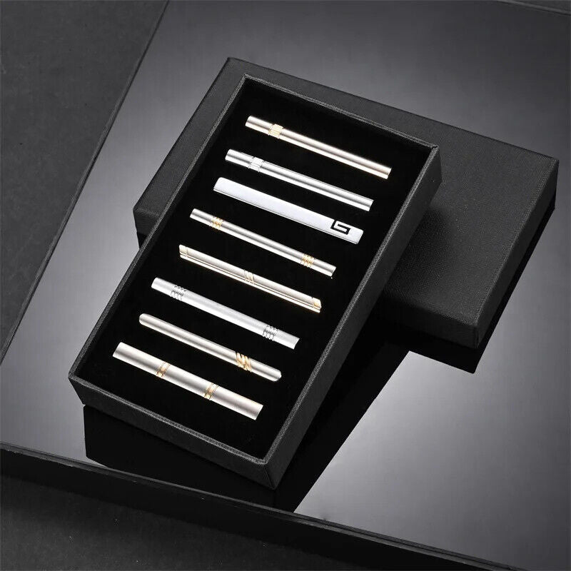 Tie Clips 8Pcs Copper Short Pins Set W/ Gift Box Accessories Men Shirt Cufflinks