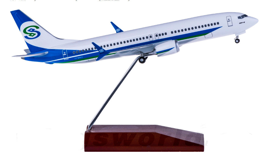1:200 Hogan Minsheng Financial BOEING 737 MAX 8 Plane ABS Plastic Aircraft Model