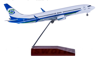 1:200 Hogan Minsheng Financial BOEING 737 MAX 8 Plane ABS Plastic Aircraft Model