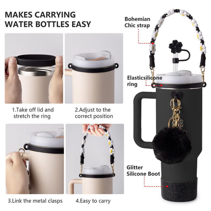 7Pcs Accessories Set for Stanley Cup 40 30oz Insulated Sleeve Travel Cup Holder