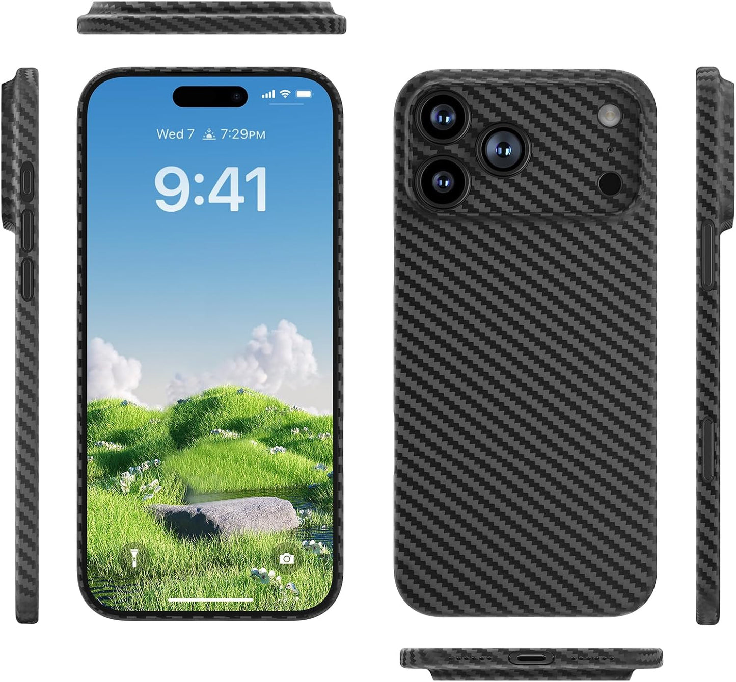 Ultra Thin Case for Iphone 17 Pro Max 0.3 Mm, [No-Case Feeling] Carbon Fiber Pat