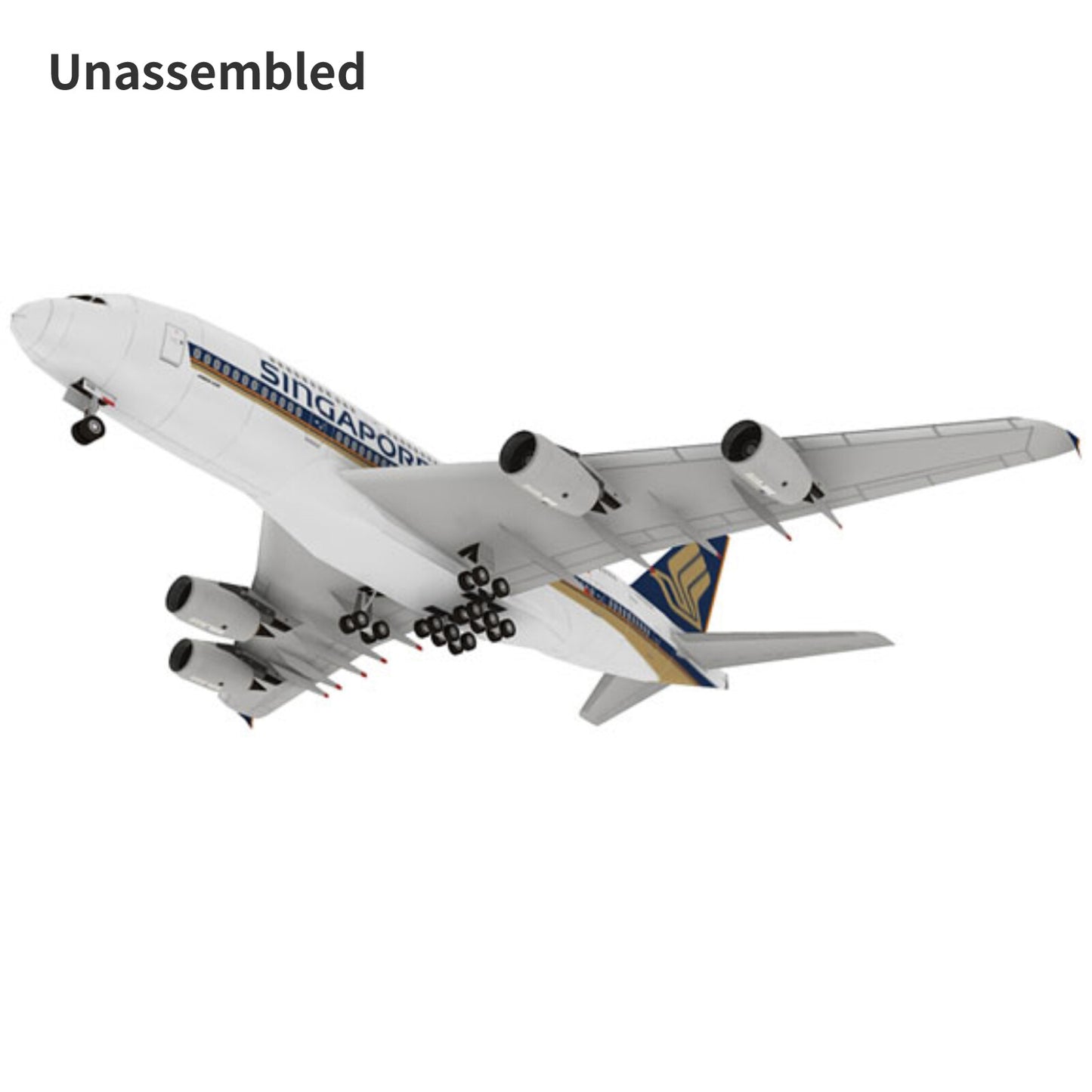 1:120 A380 Singapore Airlines Civil Airliner Paper Model Unassembled Ornaments