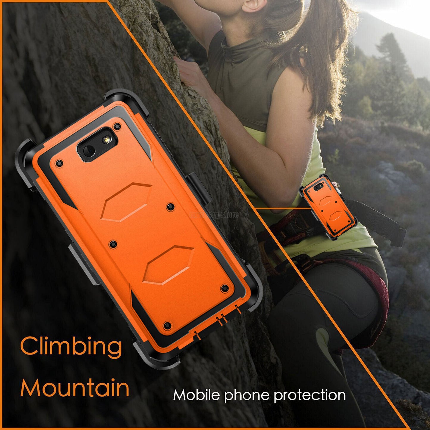 For Samsung J7 2017 J7 Sky Pro Prime Case, w/ Belt Clip Stand Rugged Phone Cover