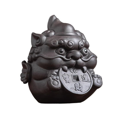 Chinese Pixiu Purple Sands Tea Pet 7.8cm Tea Play Kung Fu Tea Tray Accessories