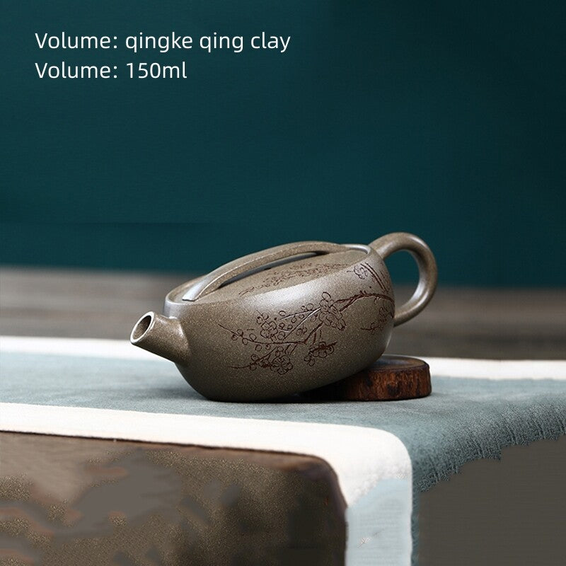 Full Handmade Tea Pot Hand Carved Real Yixing Zisha Clay Master Pot Big Mouth