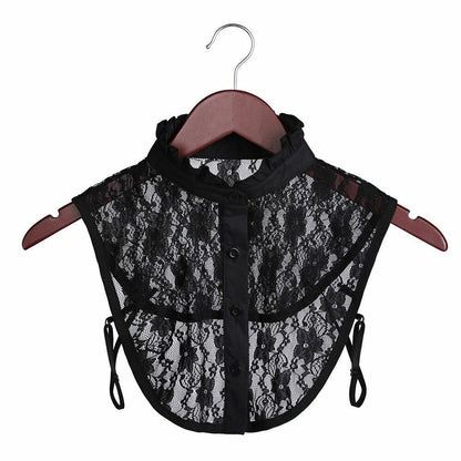 Shirt Collar Women Cotton Lace Fake Blouse Vintage Lapel Clothes Accessories Top
