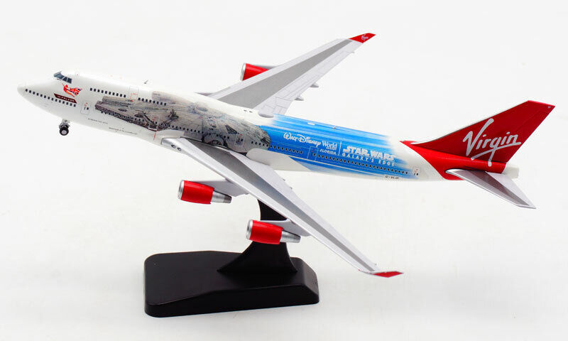 1:400 JC Wings Virgin BOEING 747-400 Passenger Aircraft Diecast Airplane Model