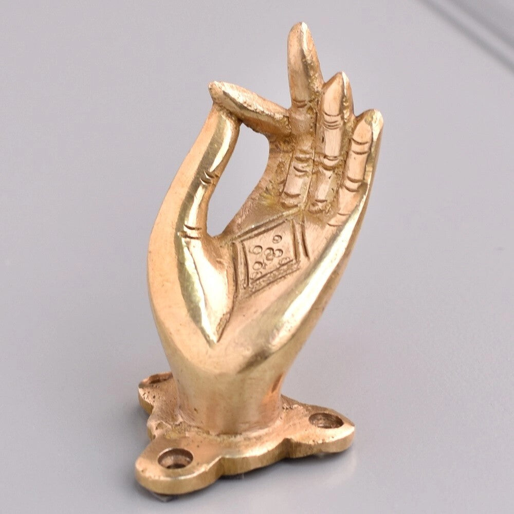 Set of 2 Antique Look Handmade Mudra Brass Drawer Handle in Golden Finish