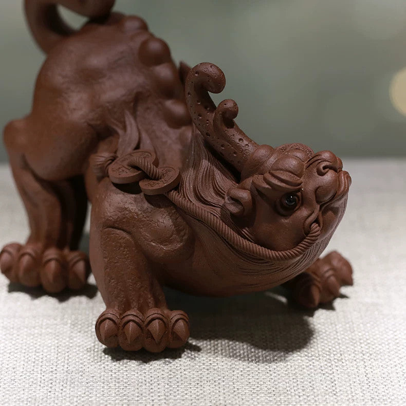 Chinese Yixing Zisha Handmade PiXiu Tea Pet Zini decoration Zi Clay