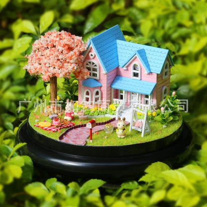 DIY Mini Glassball Sweet House Wooden Pocket Miniature Kit for Valentines Gift