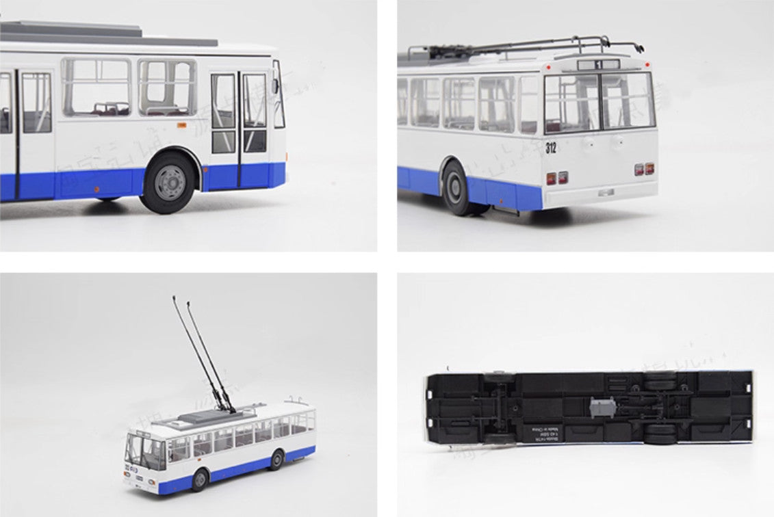 1:43 SSM Eastern Europe SKODA-14TR Large Trolleybus Passenger Car Diecast Model