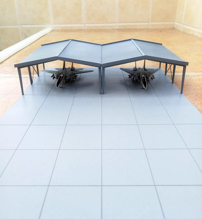 1/200 Airfield Accessories M-0201 Air Force Hangar Scene Model(No Aircraft)