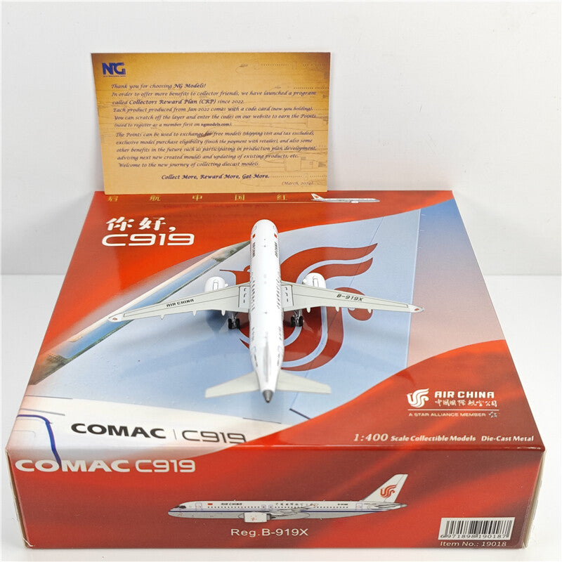 1:400 NG Models Air China COMAC C919 B-919X Launch Livery Diecast Aircraft Model