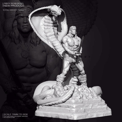 1/24 76mm Resin Figure Model Arnold the Warrior and Naja unassembled unpainted