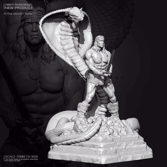 1/24 76mm Resin Figure Model Arnold the Warrior and Naja unassembled unpainted