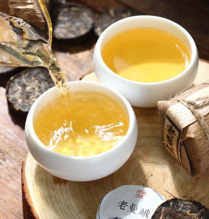Old Mani Mini Pu'er Tea Yunnan Menghai Uncooked Puhe Sheng Mini Puhe Cake Tea-