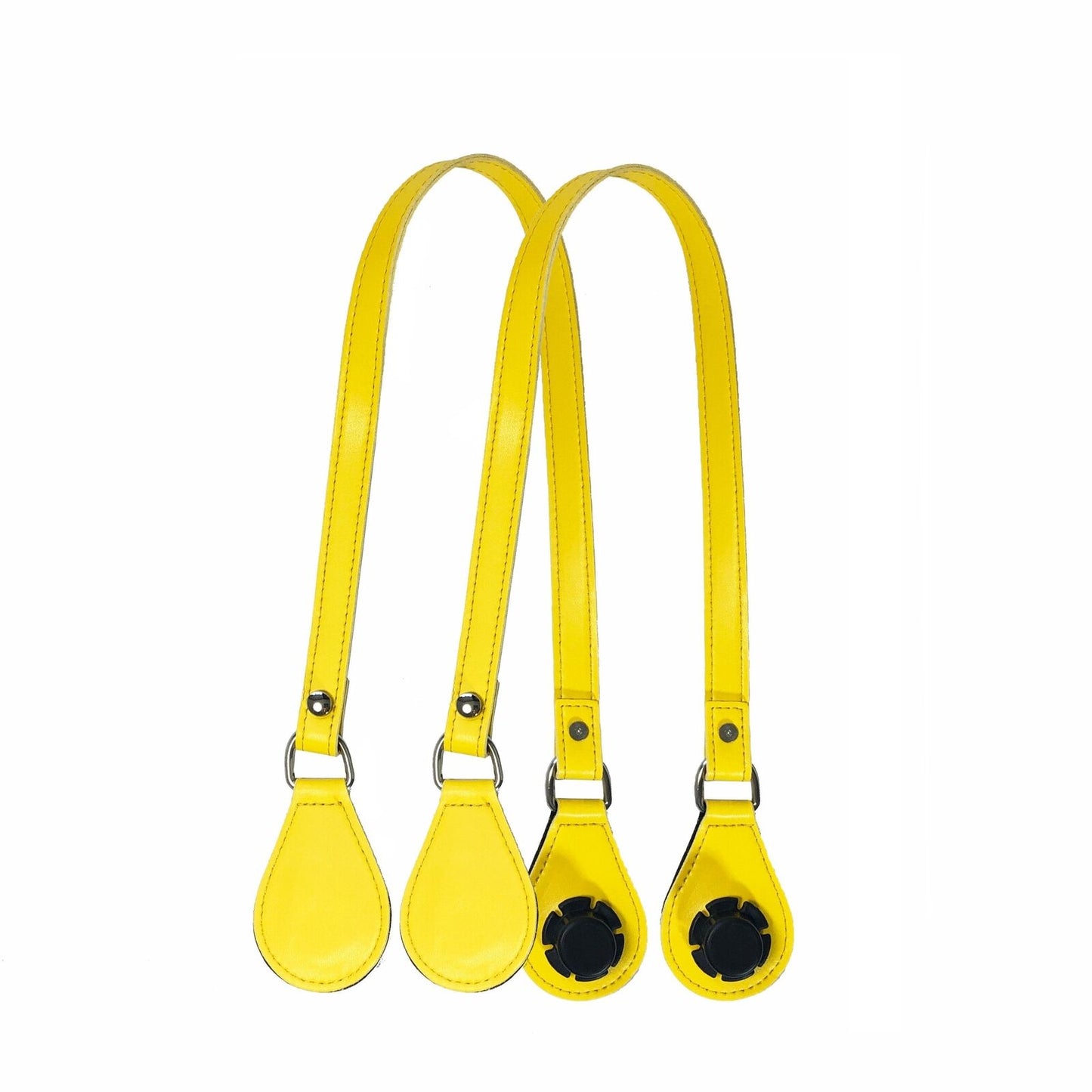 Flat Handles Faux Leather Handle Removable Flowers Canvas Handbags Accessories