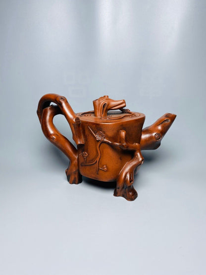 Chinese Yixing Zisha Clay Handmade Exquisite Teapot （ 树桩壶 底款：陈明远）