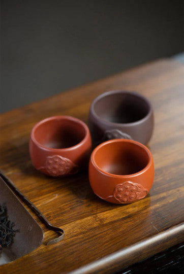 Purple Clay Tea Cup Chinese Kung Fu Cup with Lotus