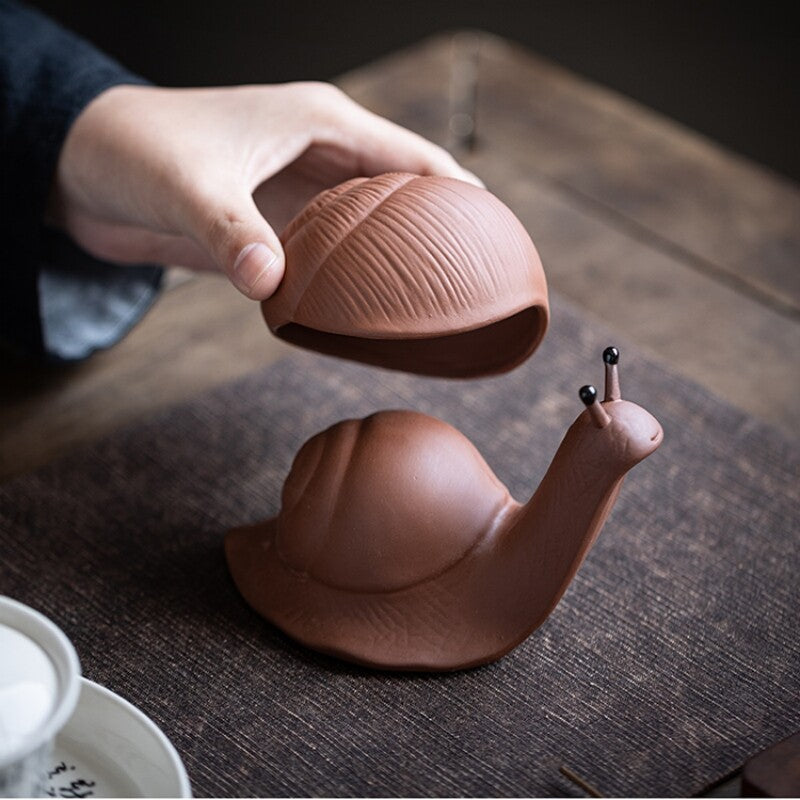 Snail Tea Pet Yixing Zisha Purple Clay Filter Net Creative Tea Strainer Mascot