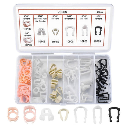 70Pcs Fuel Line Retainer Clip Assortment Connections For Ford Car Accessories
