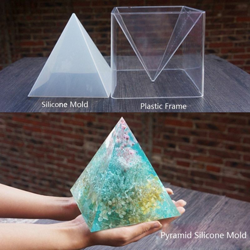 3Pcs/Lot Large 3D Pyramid Resin Mold 15cm Silicone DIY Crafts Decor Making Tools