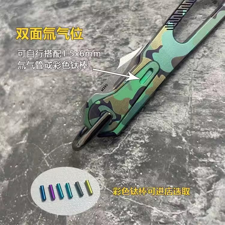 New Titanium Mini Knife Small Pocket Key Chain Pendants Folding Knife Gift