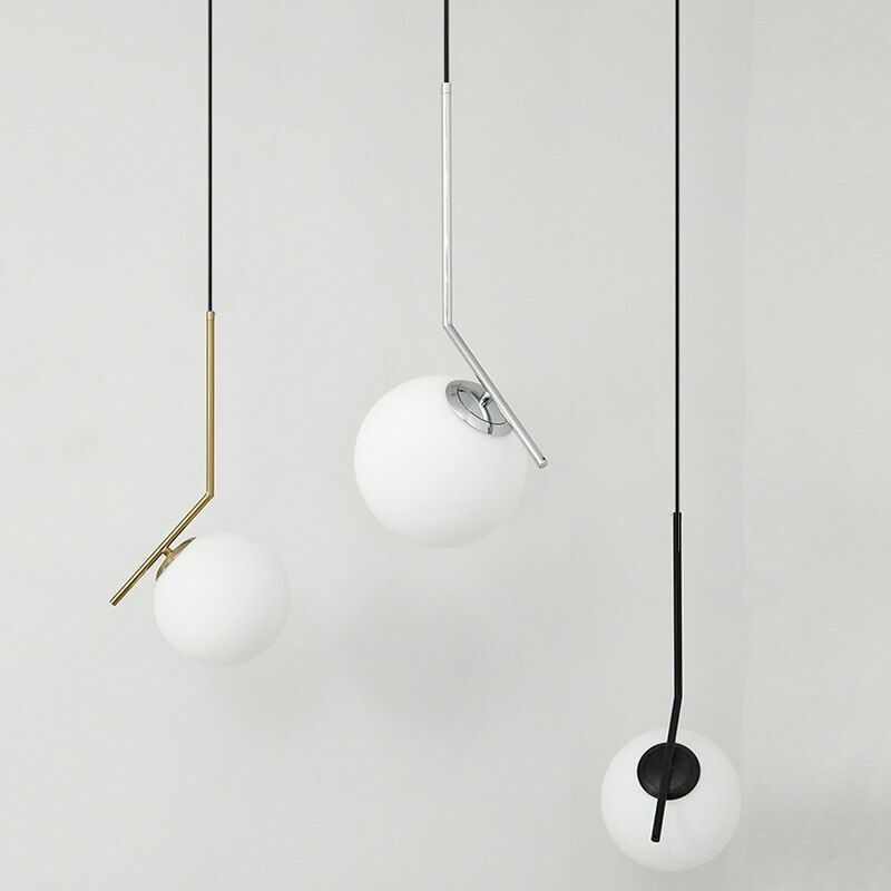 Pendant Lights Modern Glass Ball Home Dining Room Living Bedroom Hang Lamp Iron