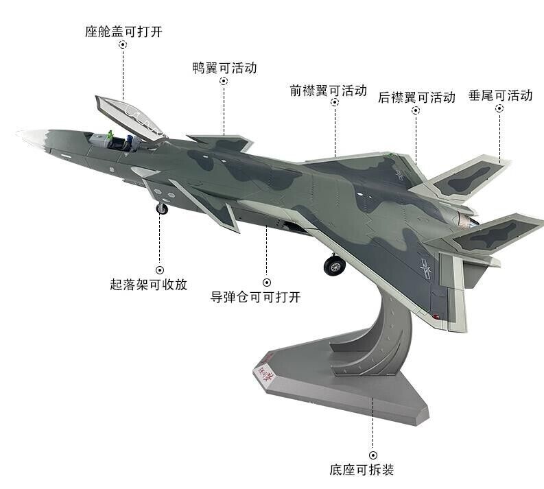 1:32 70CM China J-20 Stealth Fighter Aeroplane Diecast Military Aircraft Model