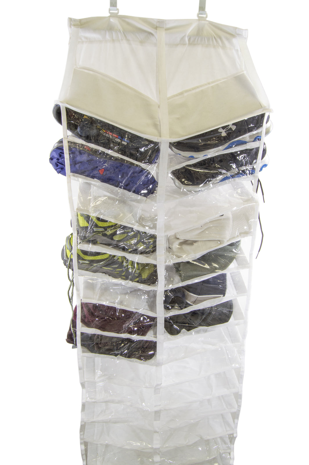 Hanging Shoe Organizer with 30 Slots, Hangs Over-the-Door, 5 Feet Tall