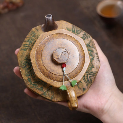 Handcrafted Yixing Teapot Original Dragon Bone Gold Sand Clay Hand Carved Pot