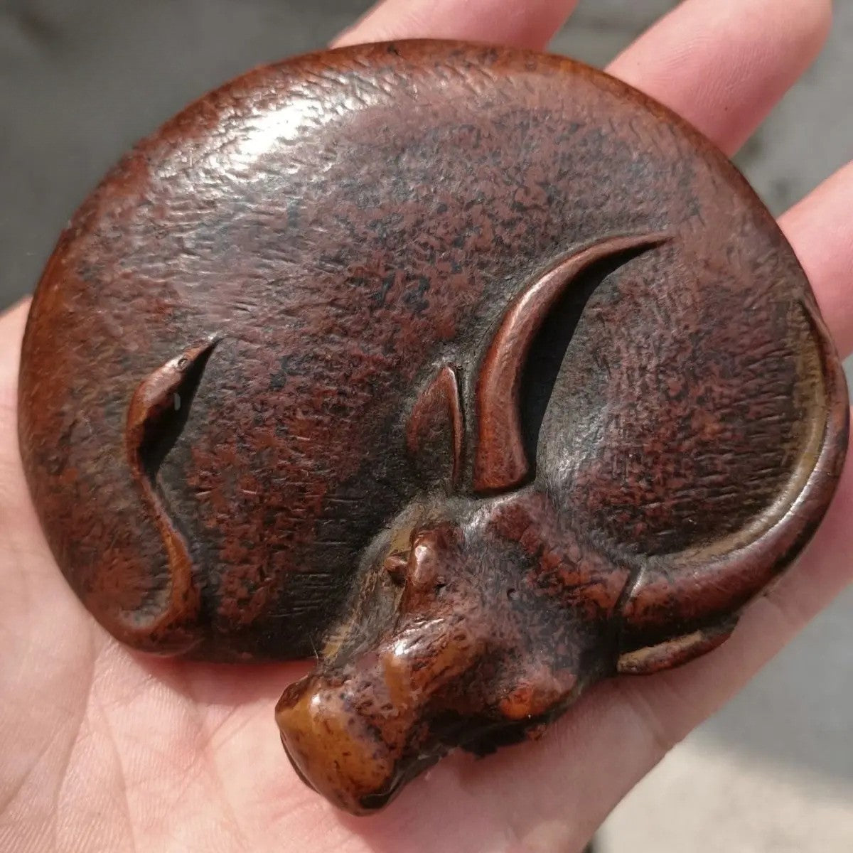 Cow Figurine Paperweight Water Buffalo Metal Tabletop Ornament