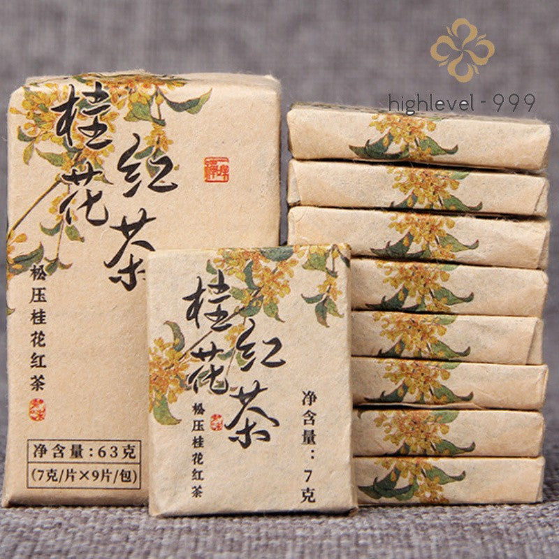 63g Black Tea Brick Yunnan Dianhong Ancient Tree Mountain Osmanthus Leaf Tea