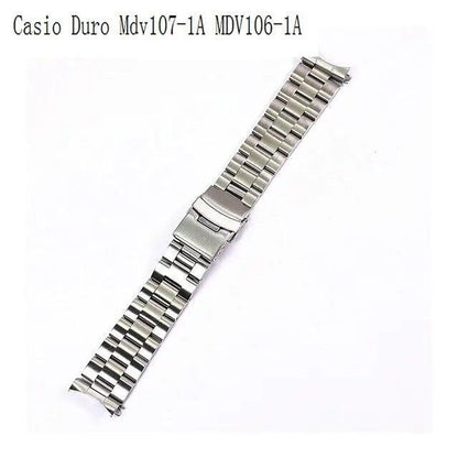 Diving Steel Metal Watch Strap Fit For Casio Duro MDV107-1A MDV106-1A Wristband