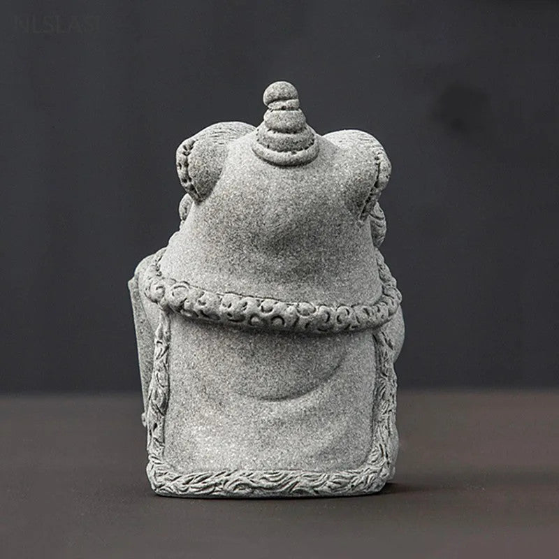 1pc Hand-carved Stone Tea Pet Fengshui Luck Cat Ornaments Zen Chinese Tea Craft