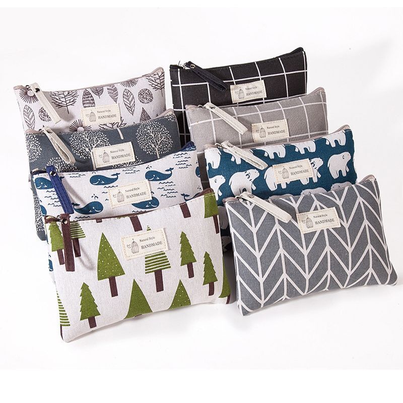 Plaid Printing Cosmetic Bag Makeup Case Organizer Bag Travel Tote Pouch Bags 1PC