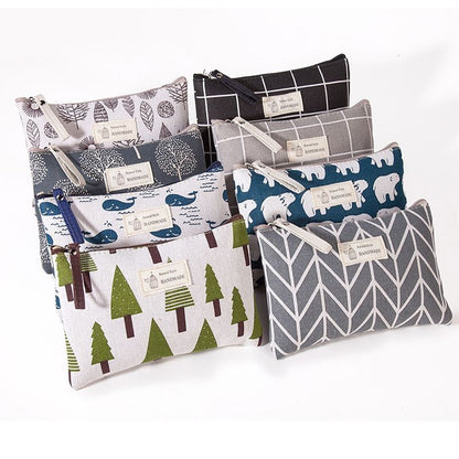 Plaid Printing Cosmetic Bag Makeup Case Organizer Bag Travel Tote Pouch Bags 1PC