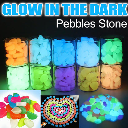100-1000 x Glow in the Dark Pebbles Stone Shiny Home Garden Fish Tank Decor