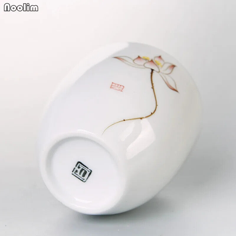 Jingdezhen Hand Painted Lotus Pine Ceramic Master Tea Cup Office Kung Fu Teacups