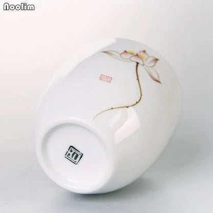 Jingdezhen Hand Painted Lotus Pine Ceramic Master Tea Cup Office Kung Fu Teacups