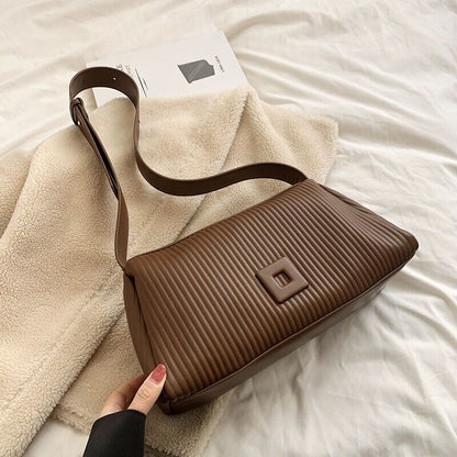Shoulder Side Bags for Women PU Leather Small Bag Pleats Handbags and Purses