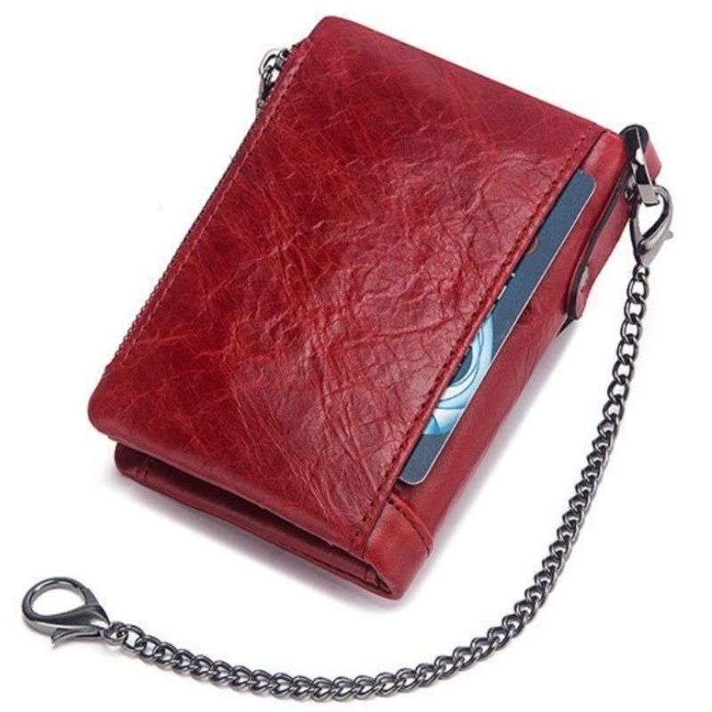 Wallet Genuine Leather Coin Purse Small Zipper Money Bag Mini Card Holder 1 PC